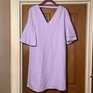 Lavender bell sleeved dress